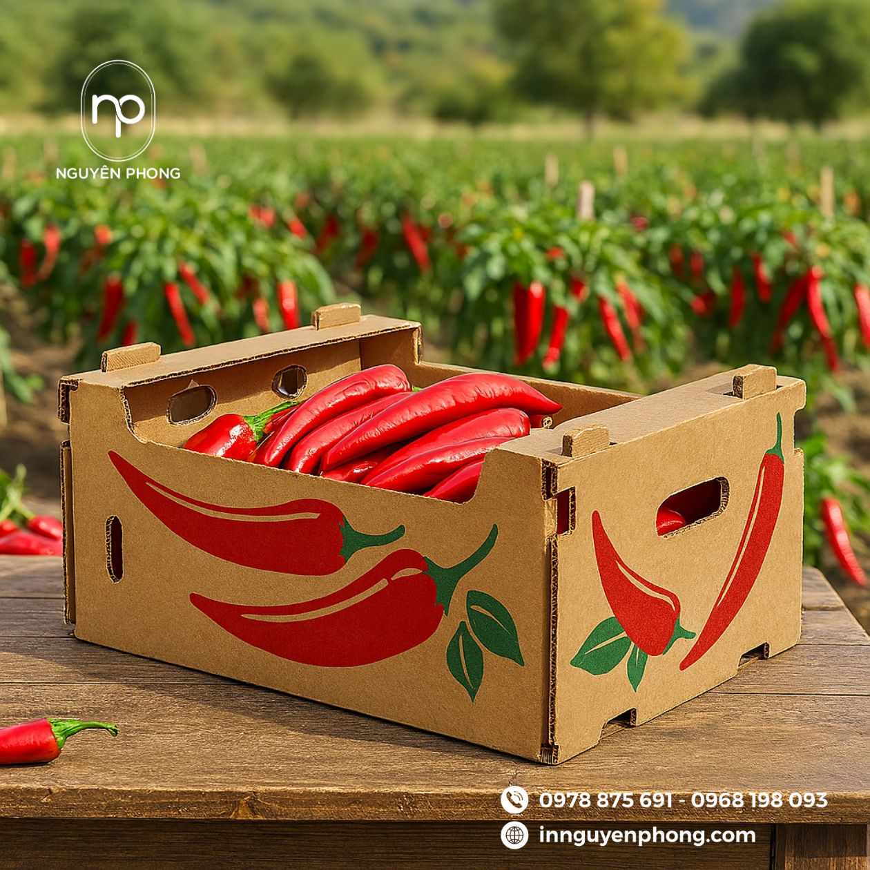 In thùng đựng ớt chuyên nghiệp, bảo vệ sản phẩm tối ưu